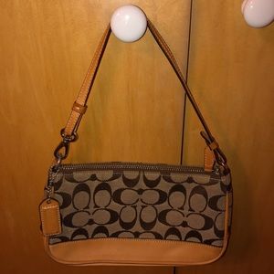 COACH MONOGRAM BROWN LEATHER HAND BAG